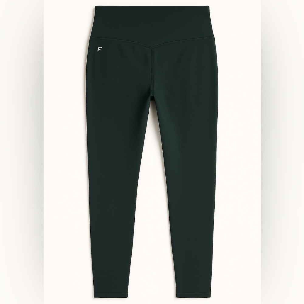 Fabletics 7/8 Length Mid Rise Leggings Workout Yoga Gym Pants Hunter Green XS - Picture 3 of 3